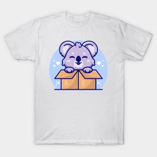 Happy cute koala in paper box T-Shirt